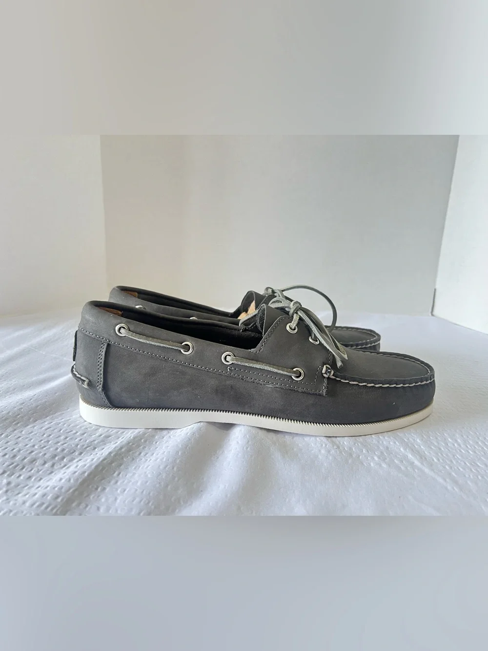 Froats Baltimore Men’s Grey Leather Boat Shoes